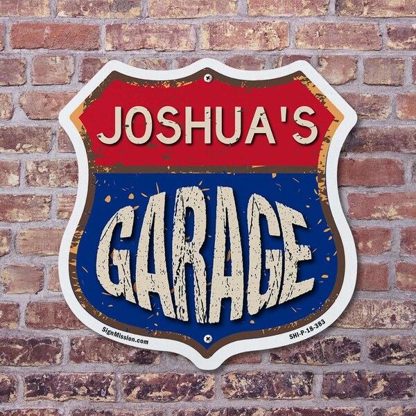 Signmission Joshua's Garage, 18 inch X 18 inch, Plastic Sign, 2PK - SHI-P-2PACK-18-383-JOSHUA