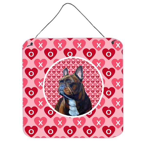Micasa French Bulldog Valentines Love And Hearts Aluminium Metal Wall Or Door Hanging Prints - MI236856