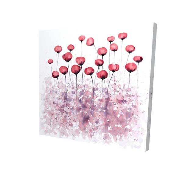 Fondo 16 x 16 in. Pink Flowers with Paint Splash-Print on Canvas - FO2795167