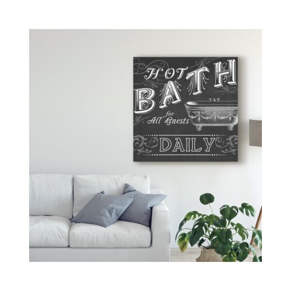 Trademark Fine Art June Erica Vess 'Chalkboard Bath Signs Ii' Canvas Art, 14x14 - WAG06339-C1414GG