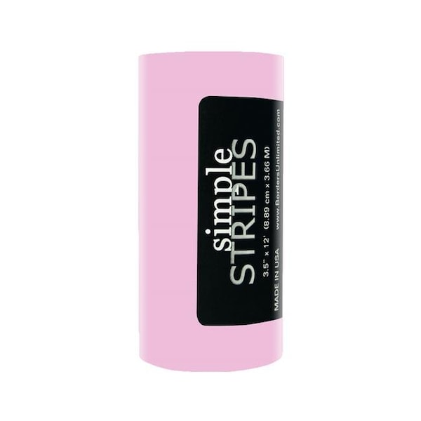 Borders Unlimited Borders Unlimited 30024 3.5 in. x 12 ft. Simple Stripes; Pink Blush - 30024