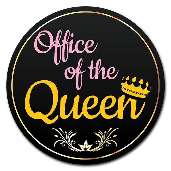 Signmission Office Of The Queen Circle Vinyl Laminated Decal - D-16-CIR-OFFICE OF THE QUEEN