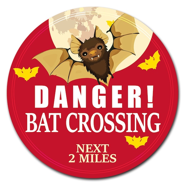 Signmission Bat Crossing Circle Corrugated Plastic Sign - C-24-CIR-BAT CROSSING