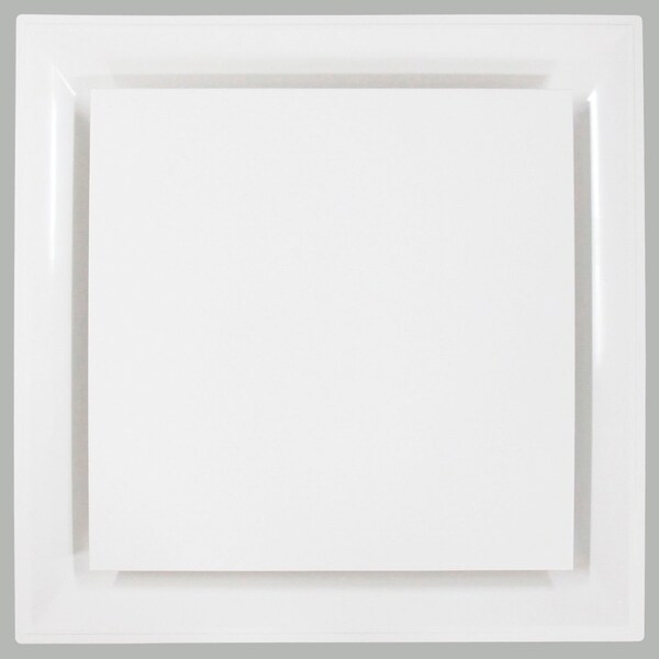 American Louver/Plasticade American Louver Stratus Plaque Diffuser With 8" Neck, White, STR-PQ-8W - STR-PQ-8W