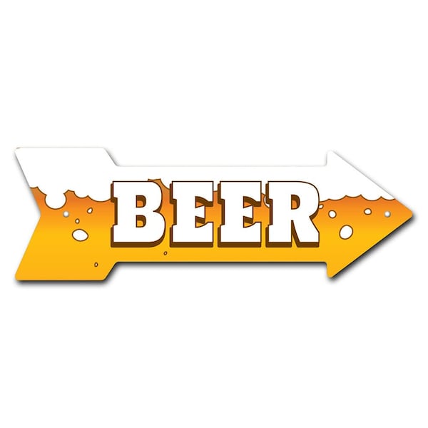 Signmission Beer Arrow Sign Funny Home Decor 24in Wide - P-ARROW8-999946