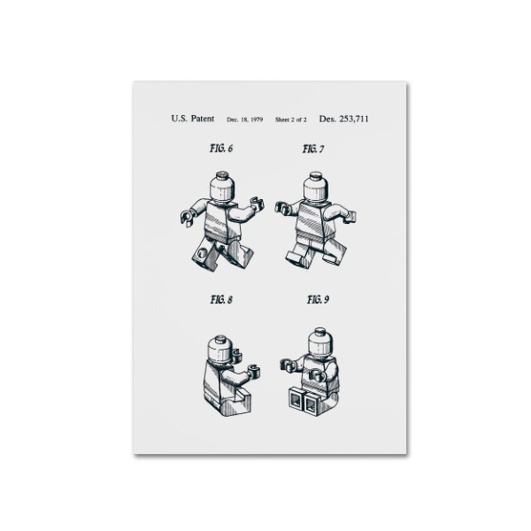 Trademark Fine Art Claire Doherty 'Lego Man Patent 1979 Page 2 White' Canvas Art, 35x47 - CDO0186-C3547GG