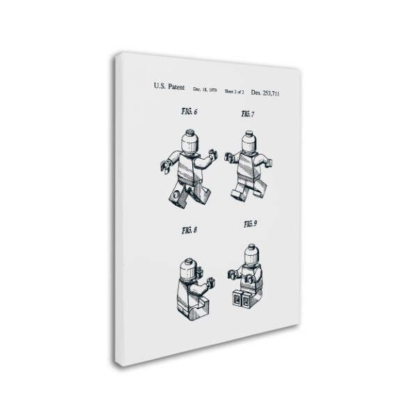 Trademark Fine Art Claire Doherty 'Lego Man Patent 1979 Page 2 White' Canvas Art, 35x47 - CDO0186-C3547GG