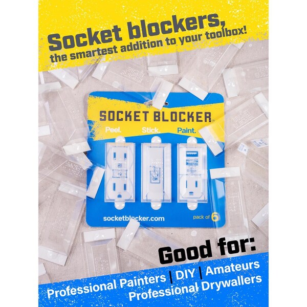 Socket Blocker Socket Blocker 1.875 in. W X 4 in. L Clear High Strength Mask and Peel 6 pk - 1001619
