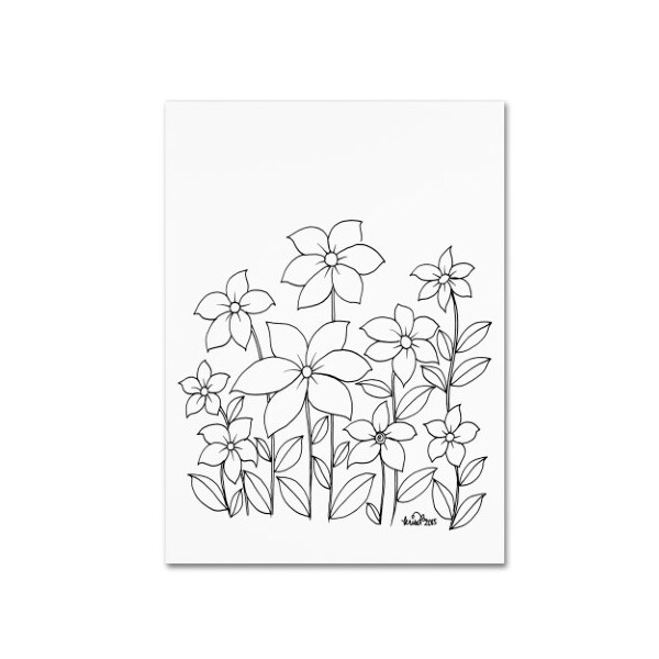Trademark Fine Art KCDoodleArt 'Simple Flower Doodle 1' Canvas Art, 14x19 - ALI3552-C1419GG