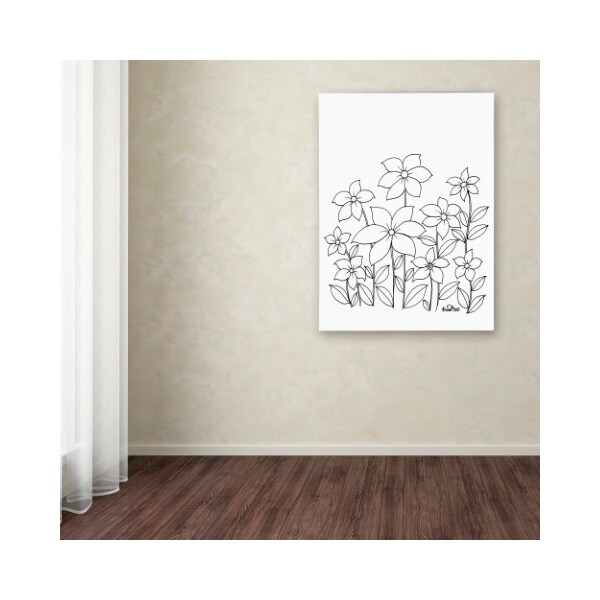 Trademark Fine Art KCDoodleArt 'Simple Flower Doodle 1' Canvas Art, 14x19 - ALI3552-C1419GG