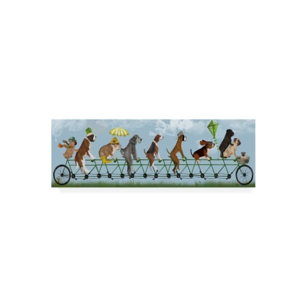 Trademark Fine Art Fab Funky 'Mutley Crew on Tandem' Canvas Art, 8x24 - WAG15735-C824GG