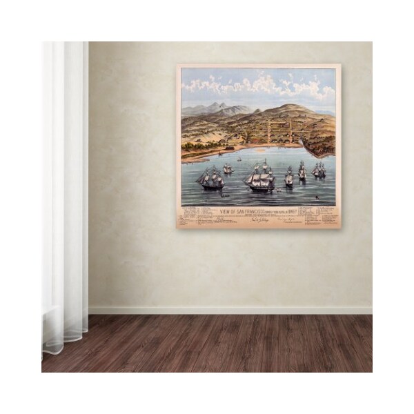 Trademark Fine Art Vintage Lavoie 'View Of San Francisco' Canvas Art, 14x14 - ALI19796-C1414GG