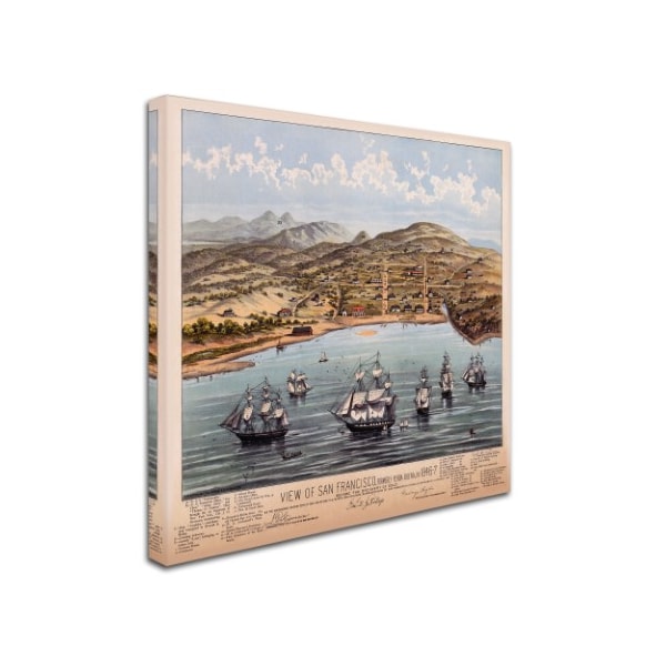 Trademark Fine Art Vintage Lavoie 'View Of San Francisco' Canvas Art, 14x14 - ALI19796-C1414GG