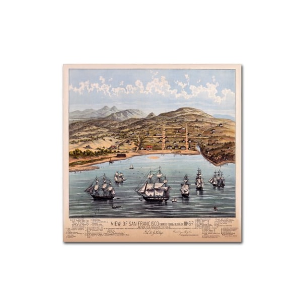 Trademark Fine Art Vintage Lavoie 'View Of San Francisco' Canvas Art, 14x14 - ALI19796-C1414GG