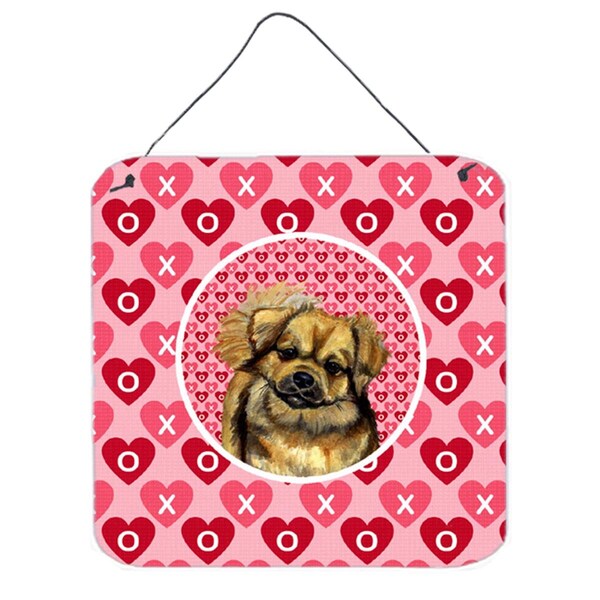 Micasa Tibetan Spaniel Valentines Love And Hearts Aluminium Metal Wall Or Door Hanging Prints - MI628856