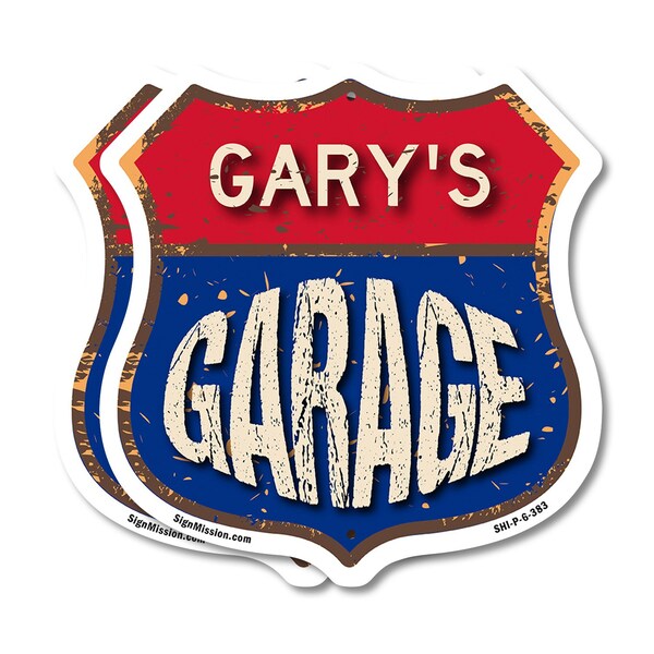 Signmission Gary's Garage, 6 inch X 6 inch, Plastic Sign, 2PK - SHI-P-2PACK-6-383-GARY