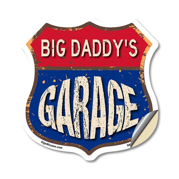 Signmission Big Daddy's Garage, 12 Inch X 12 Inch, Vinyl Decal - SHI-D-12-383-BIG DADDY