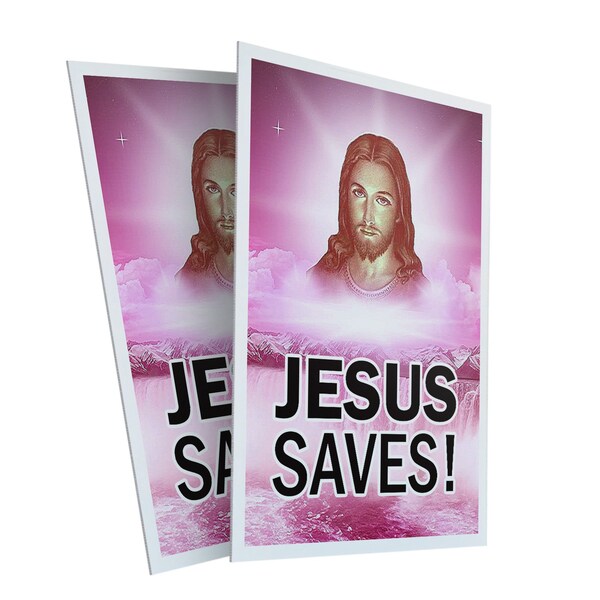 Signmission Jesus Saves, Plastic Signs Only 24 Inch x 36 Inch, Corrugated Plastic, 2PK - CSB-2436-2PACK-JESUS SAVES 1