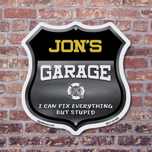 Signmission Jon's Garage I Can Fix Everything But Stupid, 6 inch X 6 inch, Plastic Sign, 2PK - SHI-P-2PACK-6-490-JON