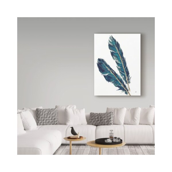 Trademark Fine Art Chris Paschke 'Gold Feathers III Indigo Crop' Canvas Art, 14x19 - WAP03628-C1419GG
