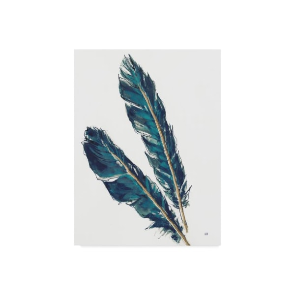 Trademark Fine Art Chris Paschke 'Gold Feathers III Indigo Crop' Canvas Art, 14x19 - WAP03628-C1419GG
