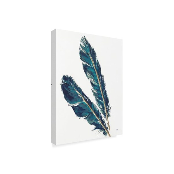 Trademark Fine Art Chris Paschke 'Gold Feathers III Indigo Crop' Canvas Art, 14x19 - WAP03628-C1419GG