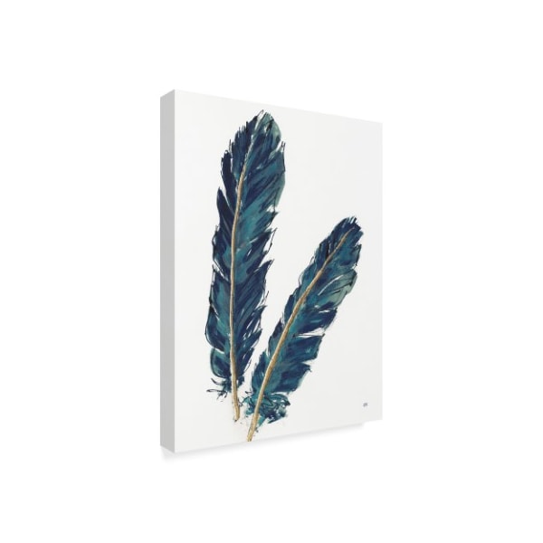 Trademark Fine Art Chris Paschke 'Gold Feathers IV Indigo Crop' Canvas Art, 14x19 - WAP03629-C1419GG