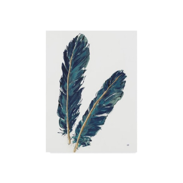 Trademark Fine Art Chris Paschke 'Gold Feathers IV Indigo Crop' Canvas Art, 14x19 - WAP03629-C1419GG