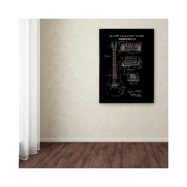 Trademark Fine Art Claire Doherty '1955 Mccarty Gibson Guitar Patent Black' Canvas Art, 18x24 - CDO0068-C1824GG