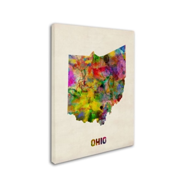 Trademark Fine Art Michael Tompsett 'Ohio Map' Canvas Art, 14x19 - MT0329-C1419GG