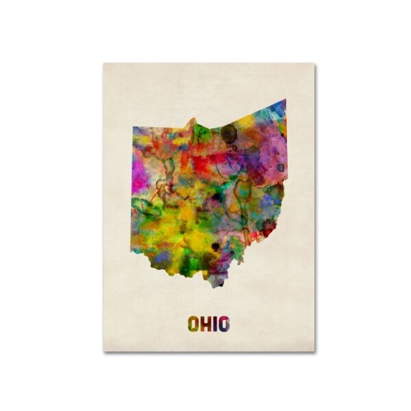 Trademark Fine Art Michael Tompsett 'Ohio Map' Canvas Art, 14x19 - MT0329-C1419GG