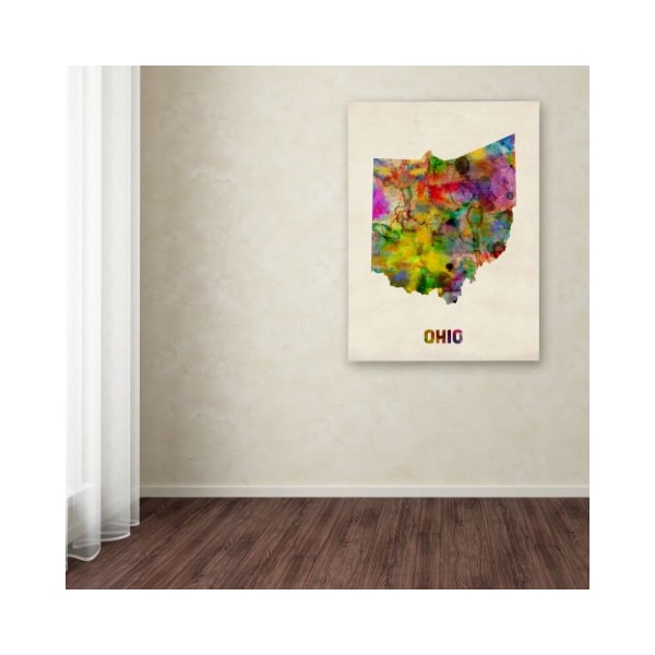 Trademark Fine Art Michael Tompsett 'Ohio Map' Canvas Art, 14x19 - MT0329-C1419GG