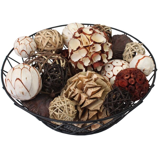 Blue Donuts Blue Donuts Decorative Assorted Wicker Balls Centerpiece, Vase Fillers - BD3486517