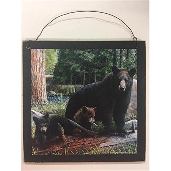 Manual Woodworkers & Weavers Manual Woodworkers & Weavers HWLWBB 26 x 36 in. Leading the Way Black Bears Wall Hanging - HWLWBB