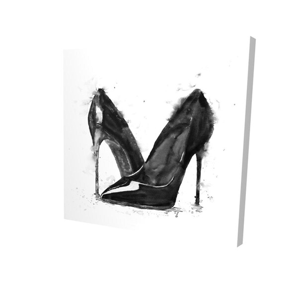 Fondo 16 x 16 in. Black High Heels Shoes-Print on Canvas - FO2789384