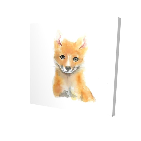 Begin Home Decor 16 x 16 in. Watercolor Baby Fox-Print on Canvas - 2080-1616-AN426