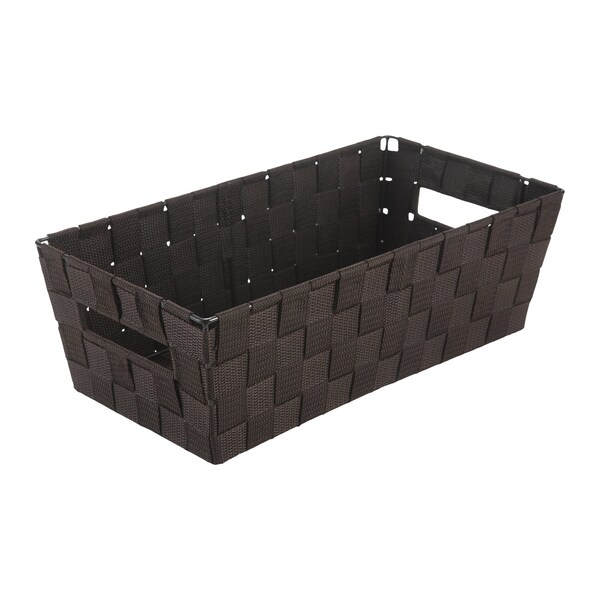 Simplify Storage Shelf Tote, 14-1/2 in L, 7-5/8 in W, 14-1/2 in H, Chocolate, Plastic - 25099-CHOCO