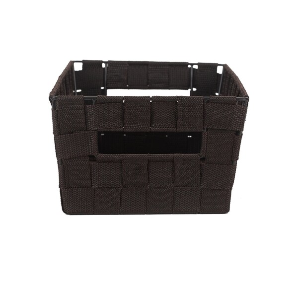 Simplify Storage Shelf Tote, 14-1/2 in L, 7-5/8 in W, 14-1/2 in H, Chocolate, Plastic - 25099-CHOCO