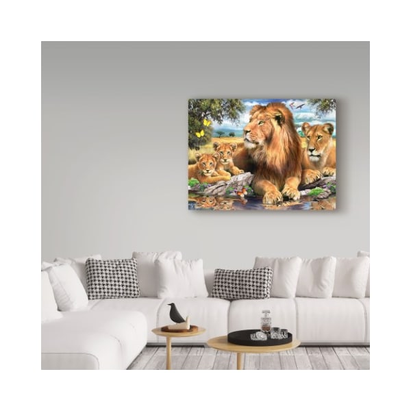 Trademark Fine Art Howard Robinson 'Lion Family' Canvas Art, 24x32 - ALI23906-C2432GG