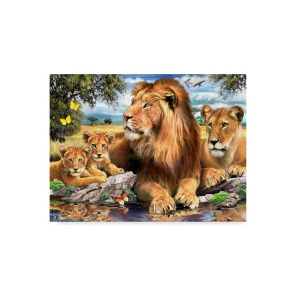 Trademark Fine Art Howard Robinson 'Lion Family' Canvas Art, 24x32 - ALI23906-C2432GG