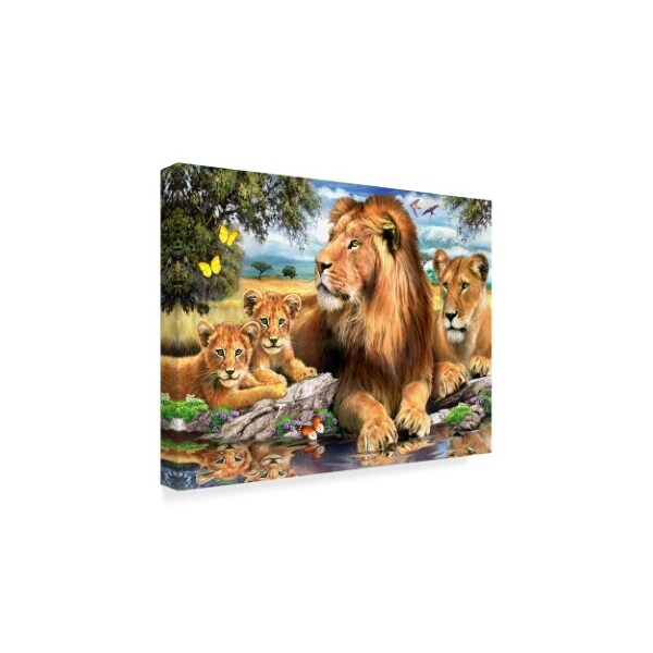 Trademark Fine Art Howard Robinson 'Lion Family' Canvas Art, 24x32 - ALI23906-C2432GG