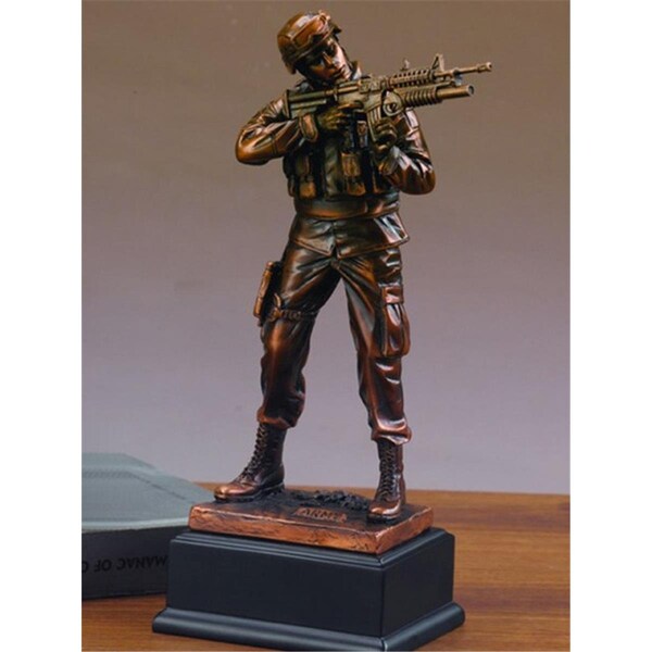 Marian Imports Marian Imports F54209 Army Bronze Plated Resin Sculpture - 54209