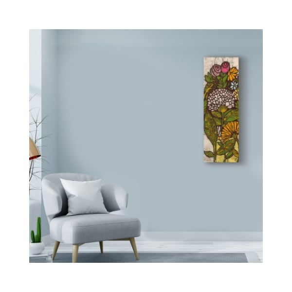 Trademark Fine Art Andrea Davis 'Batik Flower Panel I' Canvas Art, 10x32 - WAG02669-C1032GG