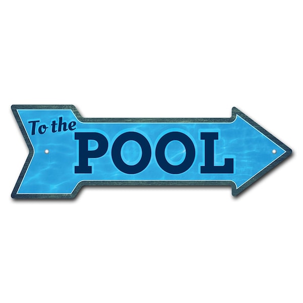 Signmission To The Pool Arrow Sign Funny Home Decor 24in Wide - P-ARROW8-999566