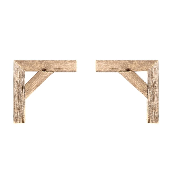 Barnwoodusa Rustic Farmhouse Reclaimed Wooden Corbels (2 Pack) - 672713216087