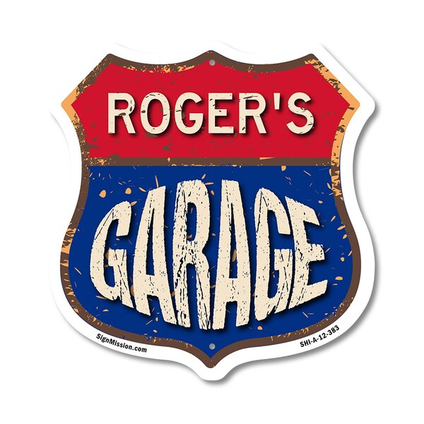 Signmission Roger's Garage, 12 Inch X 12 Inch, Aluminum Metal Sign - SHI-A-12-383-ROGER