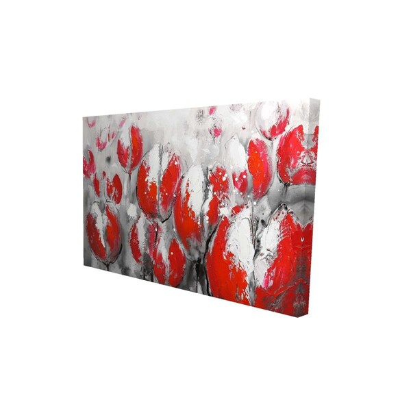 Fondo 12 x 18 in. Abstract Red Tulips-Print on Canvas - FO2784781