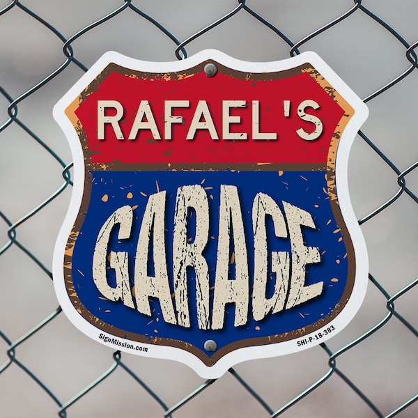 Signmission Rafael's Garage, 12 inch X 12 inch, Aluminum Metal Sign, 5PK - SHI-A-5PACK-12-383-RAFAEL