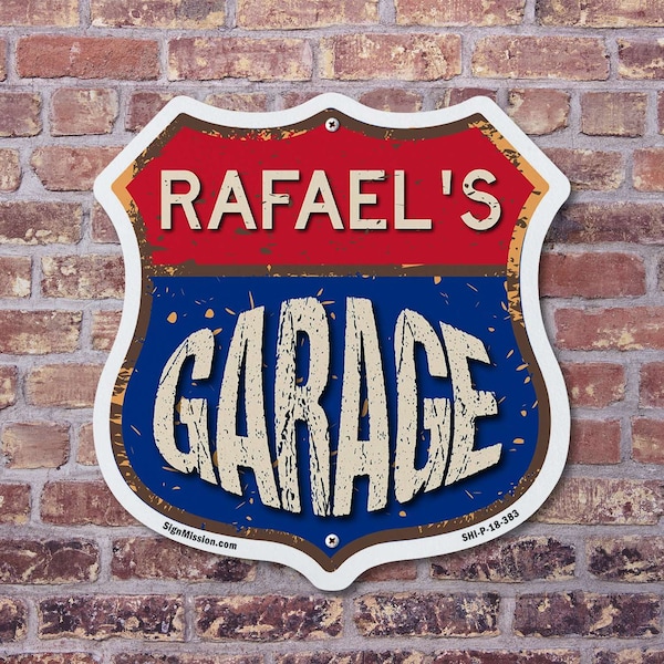 Signmission Rafael's Garage, 12 inch X 12 inch, Aluminum Metal Sign, 5PK - SHI-A-5PACK-12-383-RAFAEL