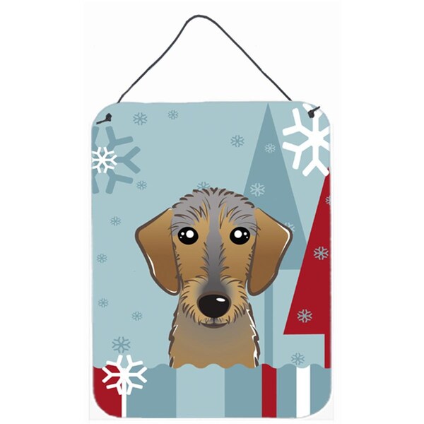 Carolines Treasures Winter Holiday Wirehaired Dachshund Wall and Door Hanging Prints - BB1729DS1216